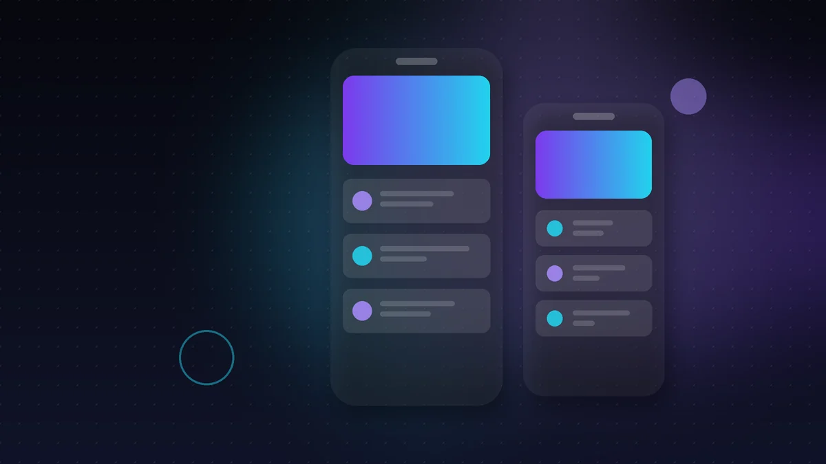 Dos teléfonos con la interfaz de una app, ilustración de aplicaciones móviles para empresas