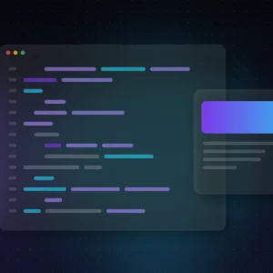 Editor con líneas de código de colores y al lado el panel que genera, desarrollo de software a medida