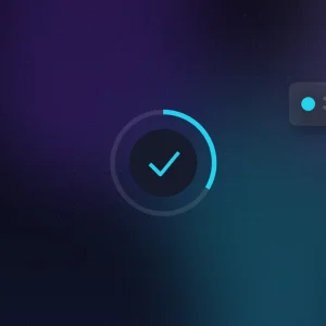 Un anillo de progreso con marca de verificación, plan de mantenimiento web 360 Esencial
