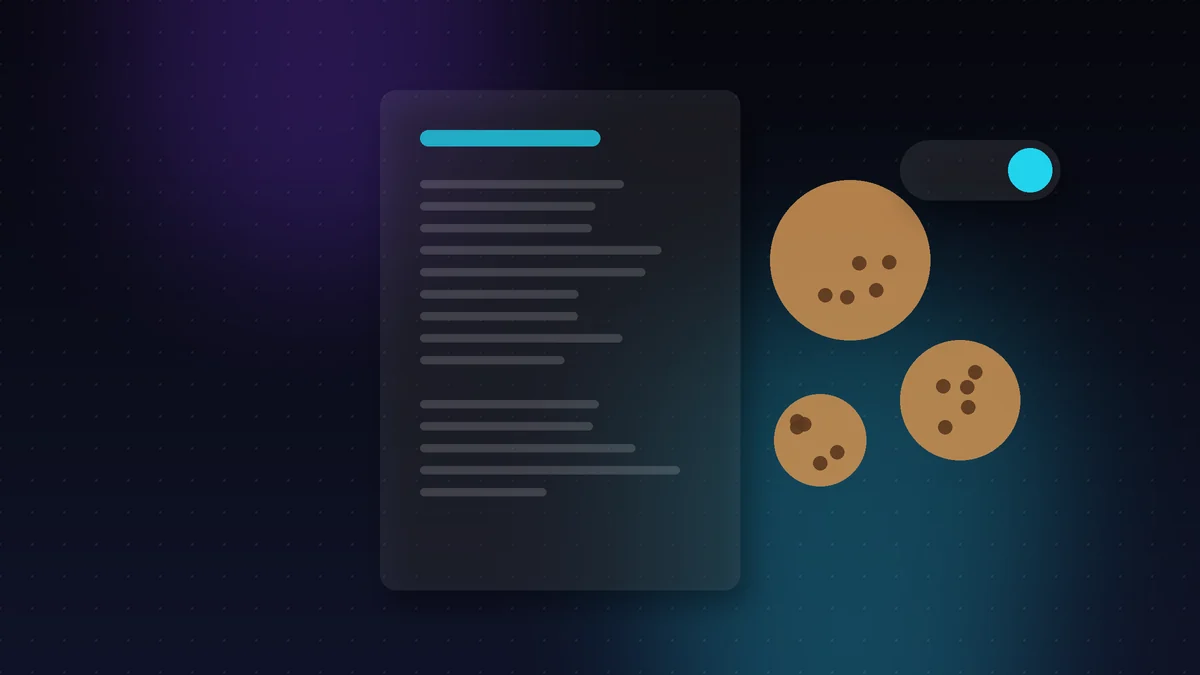 Documento con tres galletas y un interruptor, imagen de la política de cookies