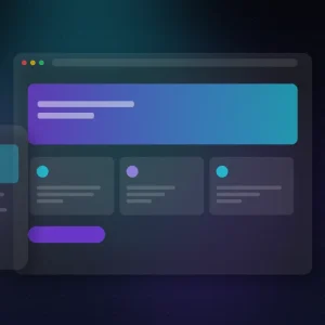Portada de una web con tarjetas de servicio junto a su versión móvil, servicio de diseño web